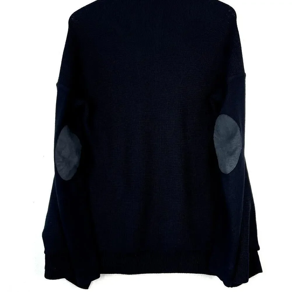 Lululemon Wrap It Up Sweater Cardigan Merino Wool BLACK Draped Zipper Pockets